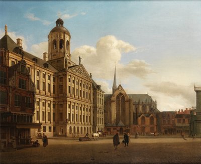 View of the Dam with the Town Hall in Amsterdam by Jan van der Heyden